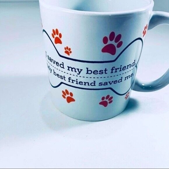 Dog Lover/Rescue Mug. Paw Print I Saved My Best Friend, My Best Friend Saved Me! - Picture 5 of 5